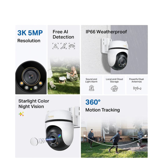 TP-Link Tapo C530WS 3K 5MP Outdoor 360 WiFi Wireless Camera CCTV Color Night Vision