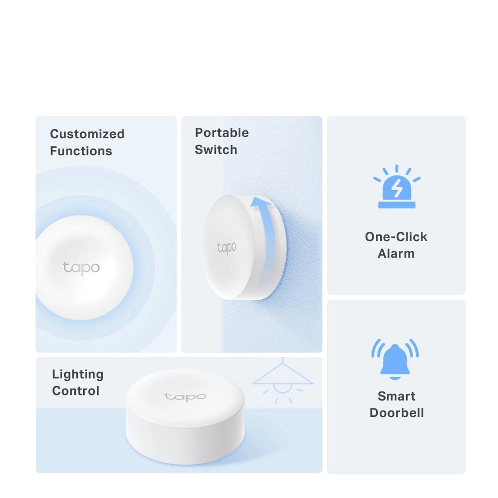 TP-LINK Tapo S200B Wireless Mini Switch Smart Doorbell One Button&App Control Smart Home Push Mini Wireless Switch