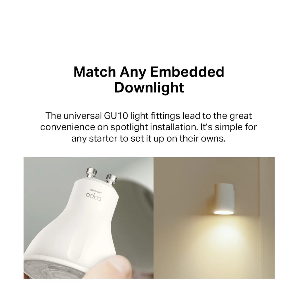 TP-LINK Smart GU10 Wi-Fi & Dimmable Spotlight ( Google Assistant & Alexa/ Voice & Remote Control ) Tapo L610