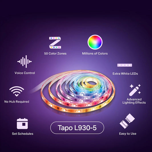 TP-Link Tapo L930-5 Apple HomeKit LED Smart Wi-Fi 5M 16 Million-Colors RGB Fluid Colour Light Strip