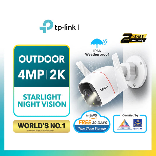 TP-Link Outdoor 2K/4MP Tapo C320WS Full Color Night Vision Outdoor IP66 Security CCTV with Amazon Cloud IP Camera
