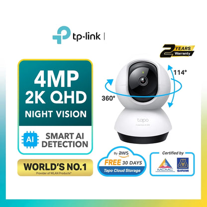 TP-Link Tapo C220 4MP/2K Pan/Tilt AI CCTV WIFI & Wireless IP Camera with Smart AI Detection & Notifications
