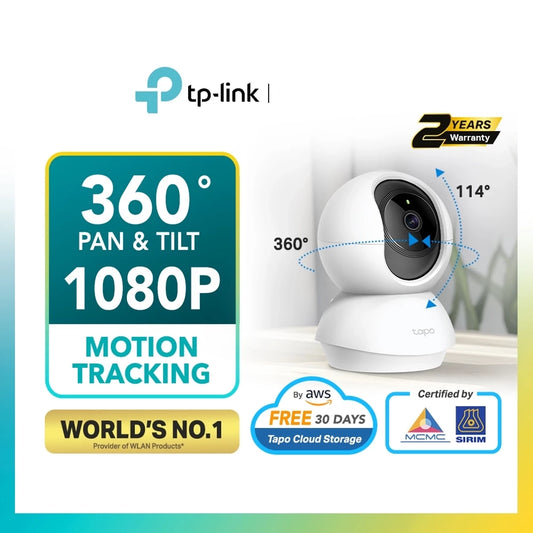 TP-Link Tapo C200C 1080P Indoor Pan/Tilt Wifi Wireless Camera CCTV with Night Vision Two Way Audio