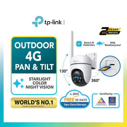 TP-Link Tapo TC40GW 4G Sim Card CCTV Camera 1080P 360 Outdoor Weatherproof CCTV Night Vision