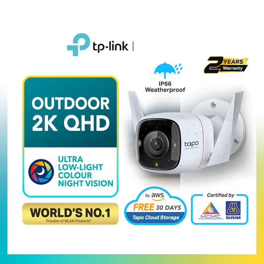 TP-Link Outdoor 2K QHD 4MP Color Pro Night Vision Tapo C325WB IP CCTV Camera IP66 Weatherproof