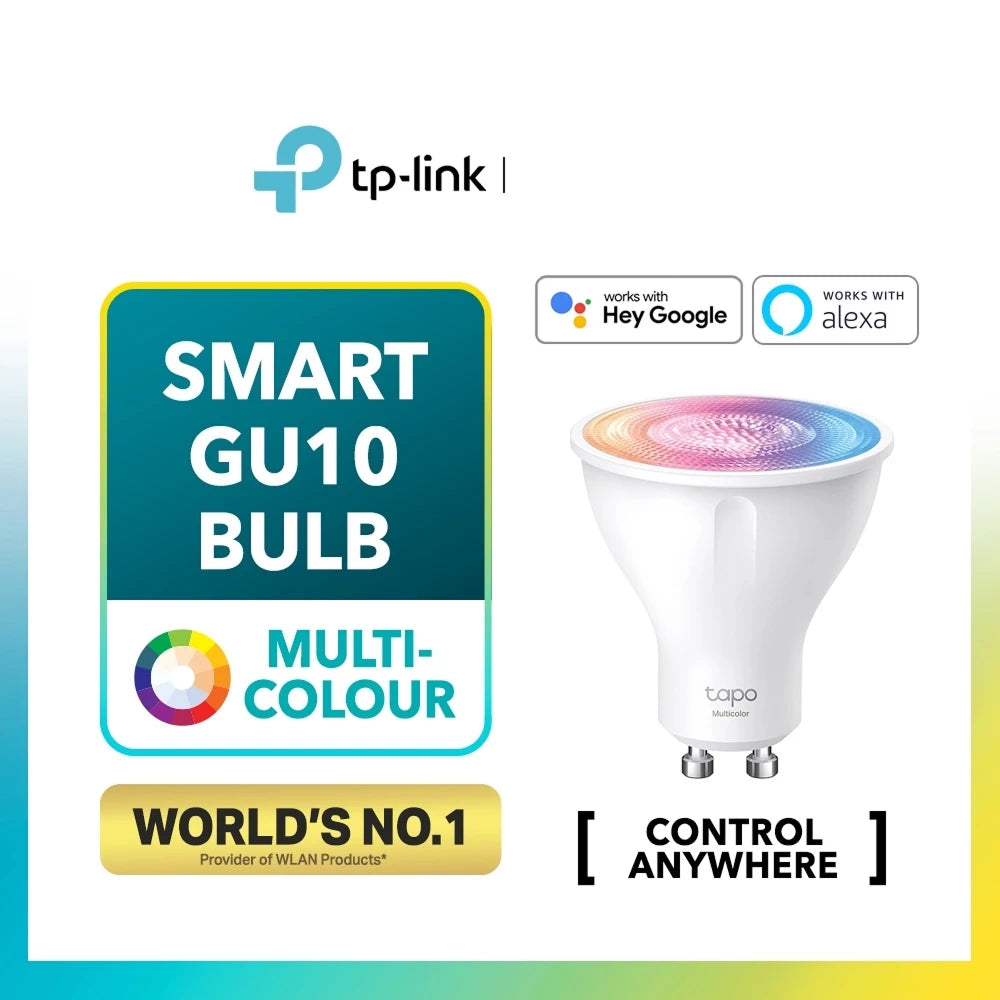 TP-LINK GU10 Smart Wi-Fi Multicolor Spotlight (Google Assistant & Alexa/ Voice & Remote Control) Tapo L630