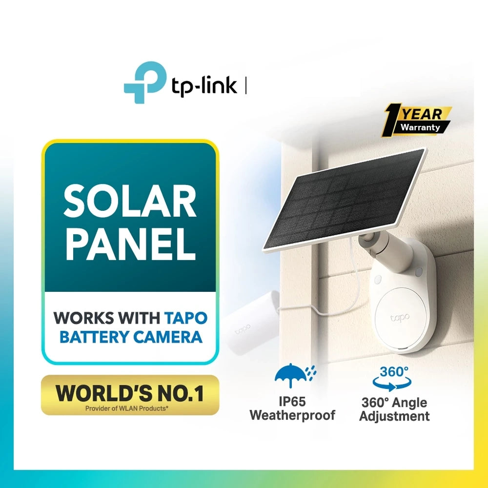 TP-Link Tapo A202 A201 Solar Charging Panel for Battery Rechargeable Camera (Tapo C410, C425, C420) With Cable (4M)