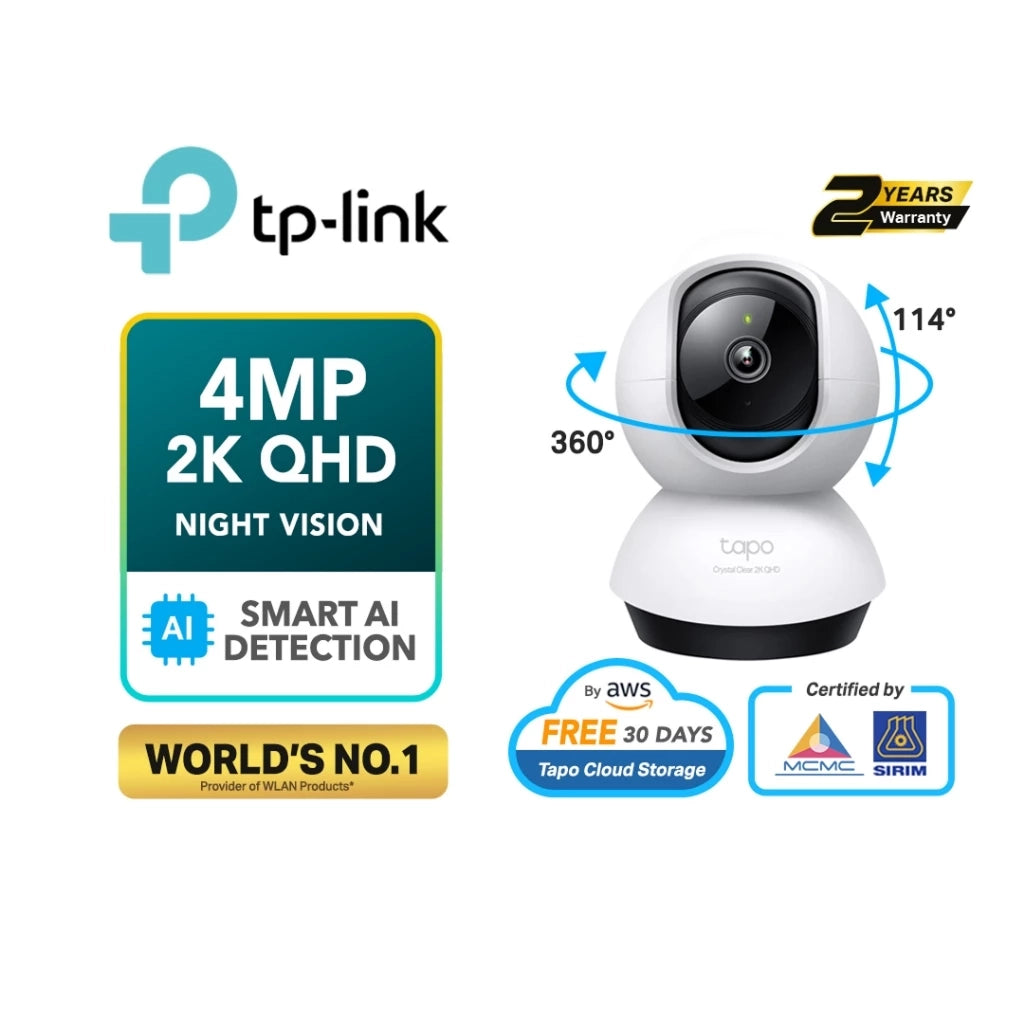 TP-Link Tapo WiFi CCTV IP Home Security Camera 360 Degree Night Vision 2 Way Audio 1080P FHD C200 C210 TC70 TC71