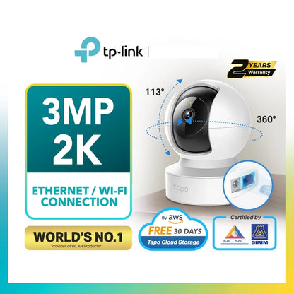 TP-Link Tapo WiFi CCTV IP Home Security Camera 360 Degree Night Vision 2 Way Audio 1080P FHD C200 C210 TC70 TC71