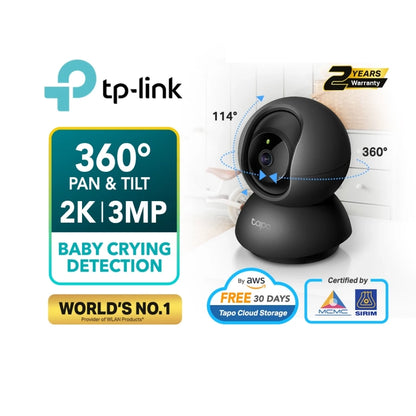 TP-Link Tapo 3MP 2K WiFi CCTV IP Home Security Camera 360 Degree Night Vision 2 Way Audio TC71 C210 C211