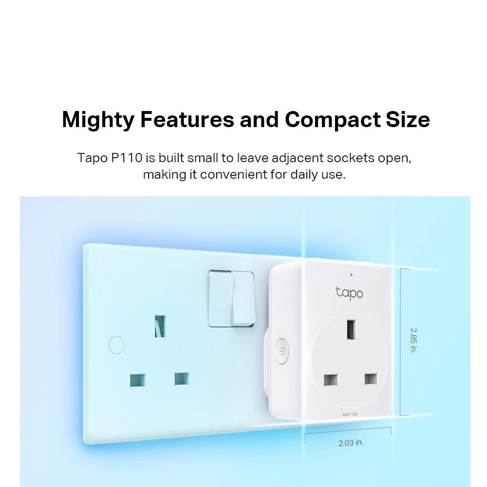 TP-Link Tapo P110 Mini Smart Wifi Socket Plug(Support Energy Monitoring, Remote/Voice control, Schedule, Google/Alexa)