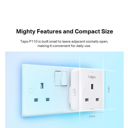 TP-Link Tapo P110 Mini Smart Wifi Socket Plug(Support Energy Monitoring, Remote/Voice control, Schedule, Google/Alexa)