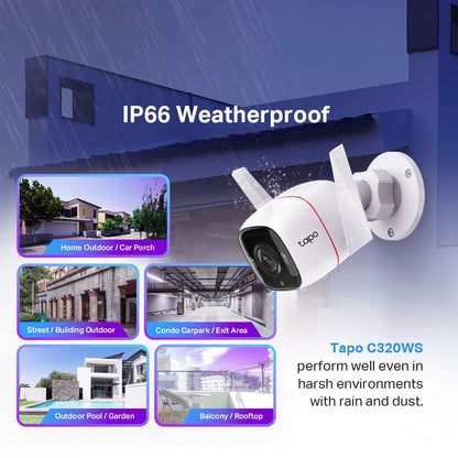 TP-Link Outdoor 2K/4MP Tapo C320WS Full Color Night Vision Outdoor IP66 Security CCTV with Amazon Cloud IP Camera