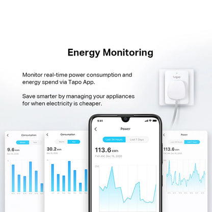 TP-Link Tapo P110 Mini Smart Wifi Socket Plug(Support Energy Monitoring, Remote/Voice control, Schedule, Google/Alexa)