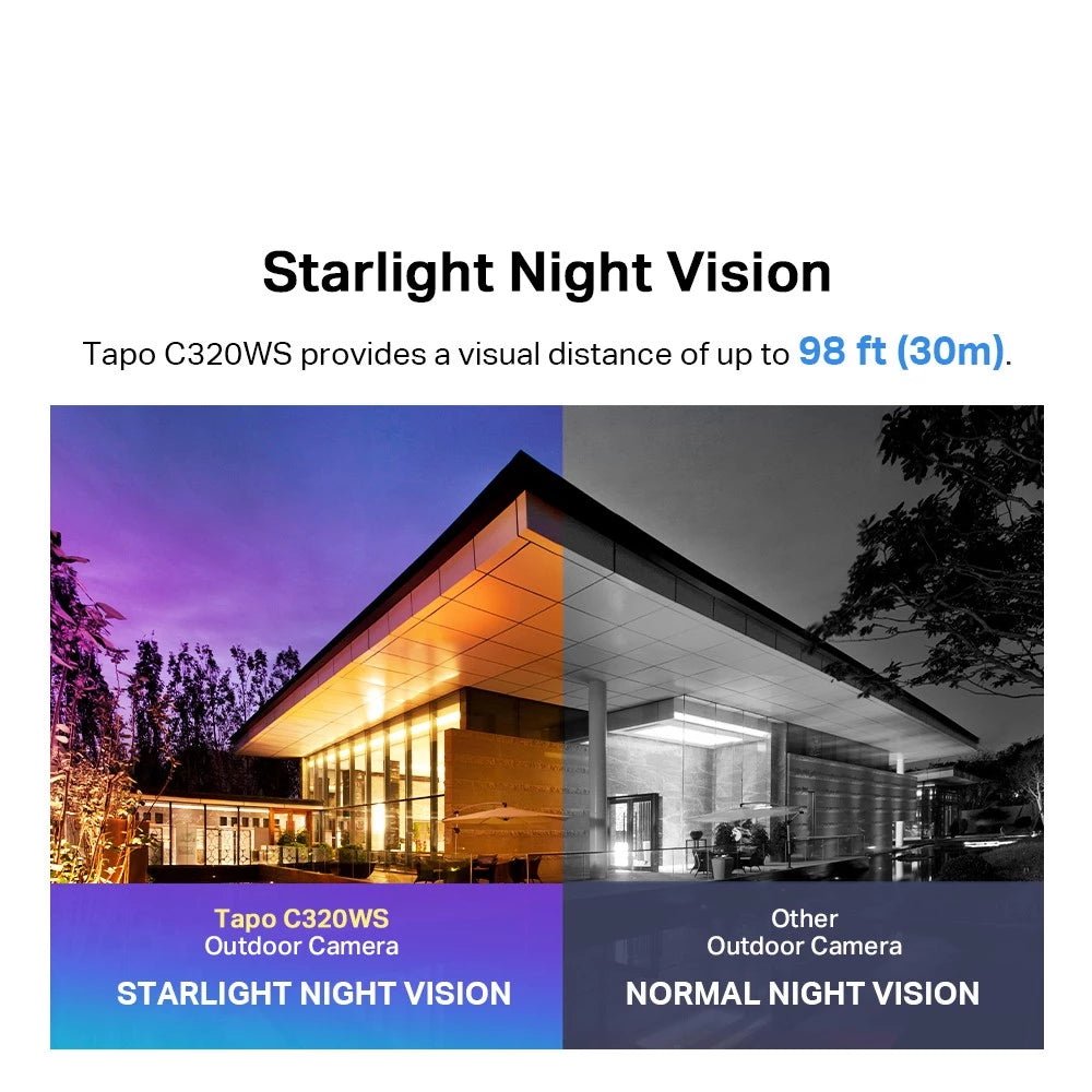 TP-Link Outdoor 2K/4MP Tapo C320WS Full Color Night Vision Outdoor IP66 Security CCTV with Amazon Cloud IP Camera