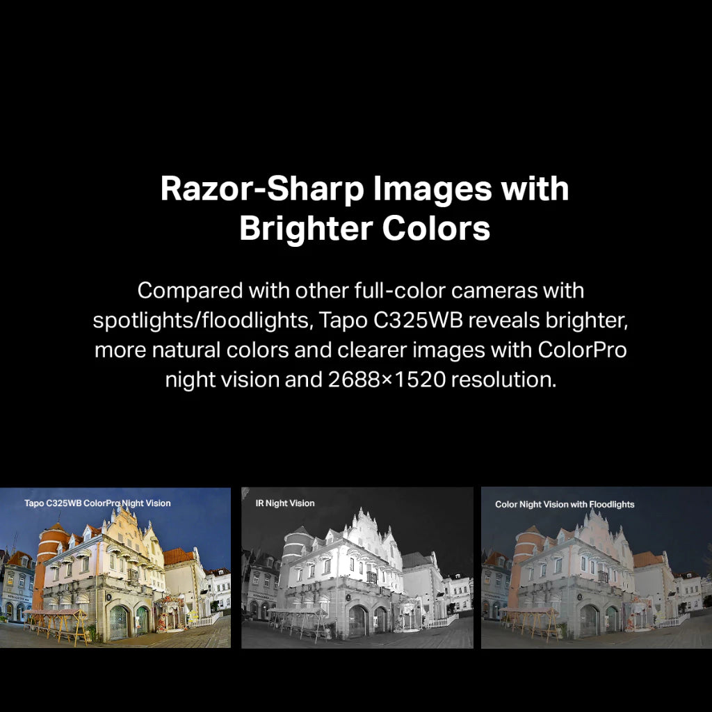 TP-Link Outdoor 2K QHD 4MP Color Pro Night Vision Tapo C325WB IP CCTV Camera IP66 Weatherproof