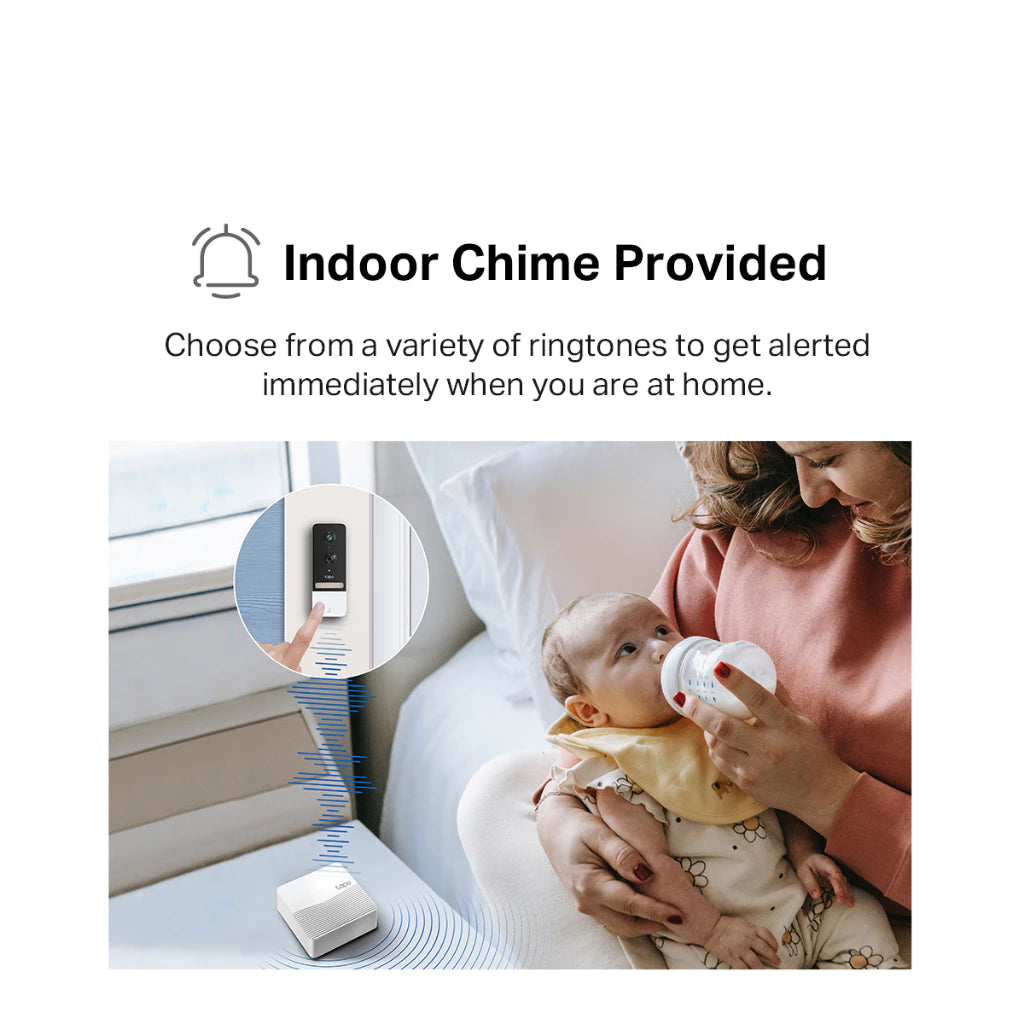 TP-Link 2K 5MP Color Night Vision Smart Wireless Battery Video Doorbell Head-to-Toe IP64 Weatherproof Tapo D230S1 / D210