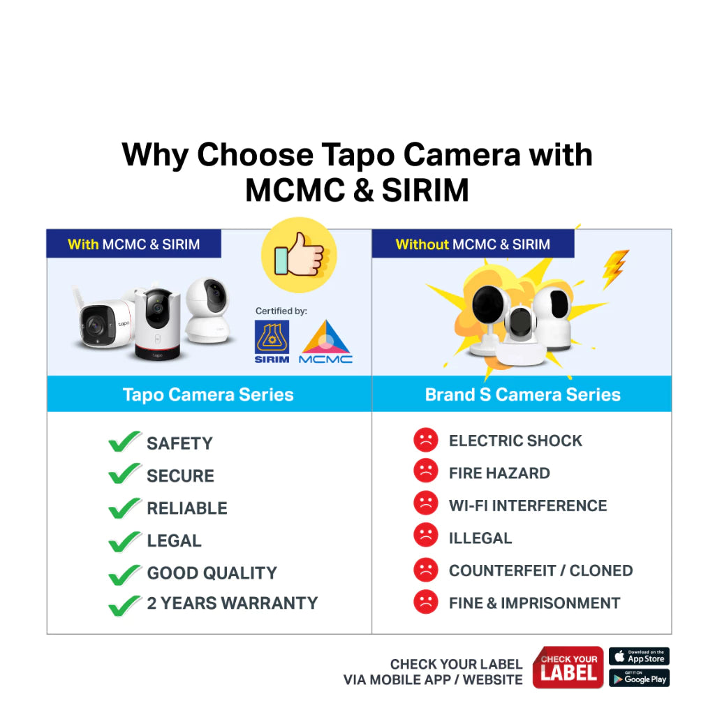 TP-Link 3MP/2K Security Tapo C110 CCTV Wifi & Wireless Home IP Camera/Amazon CLOUD/Sirim Certify Indoor