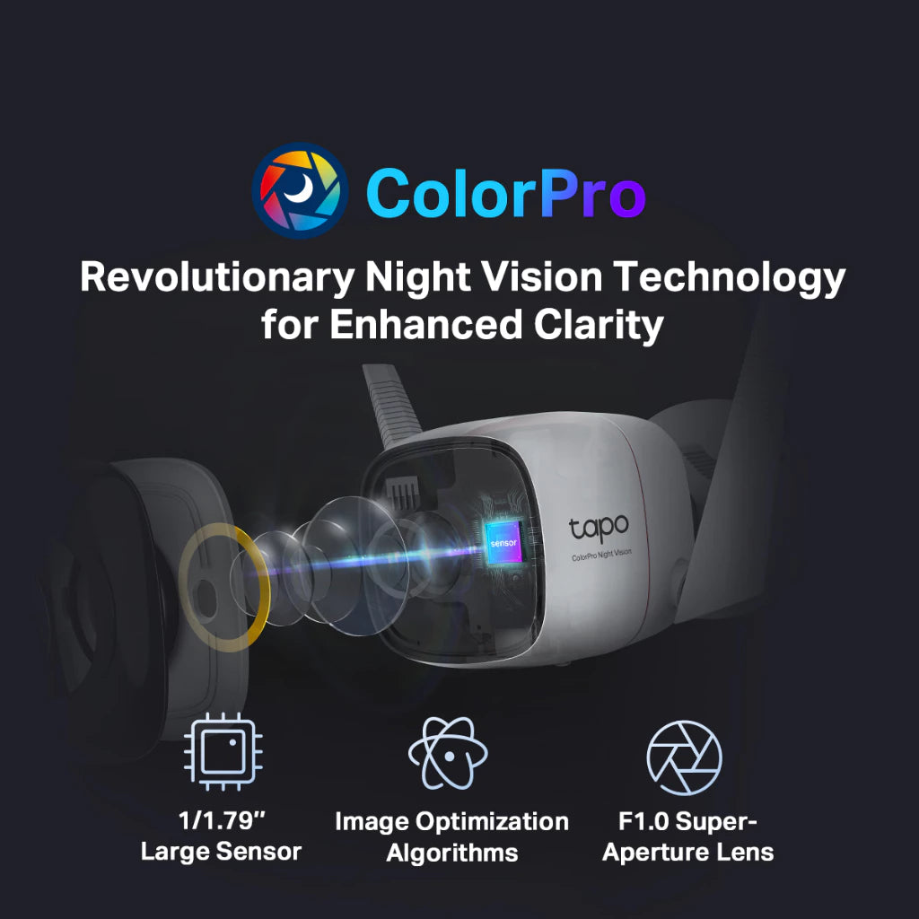 TP-Link Outdoor 2K QHD 4MP Color Pro Night Vision Tapo C325WB IP CCTV Camera IP66 Weatherproof