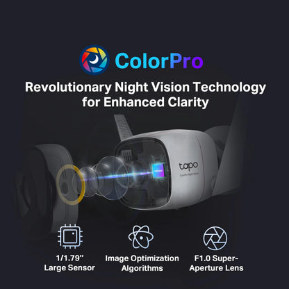 TP-Link Outdoor 2K QHD 4MP Color Pro Night Vision Tapo C325WB IP CCTV Camera IP66 Weatherproof