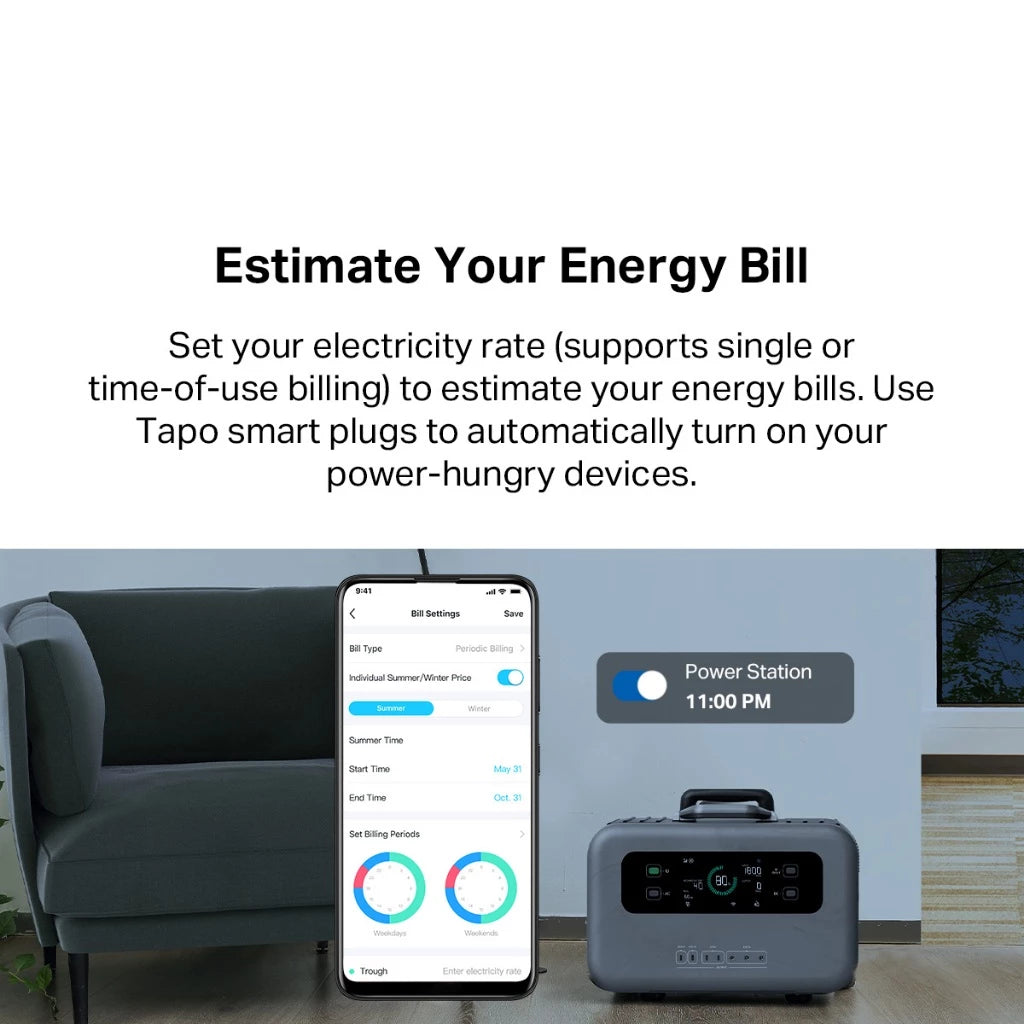 TP-Link 4 Outlets WiFi Smart Power Strip Extension Plug Sockets Surge Protection Matter Certified Tapo P304M | KP303