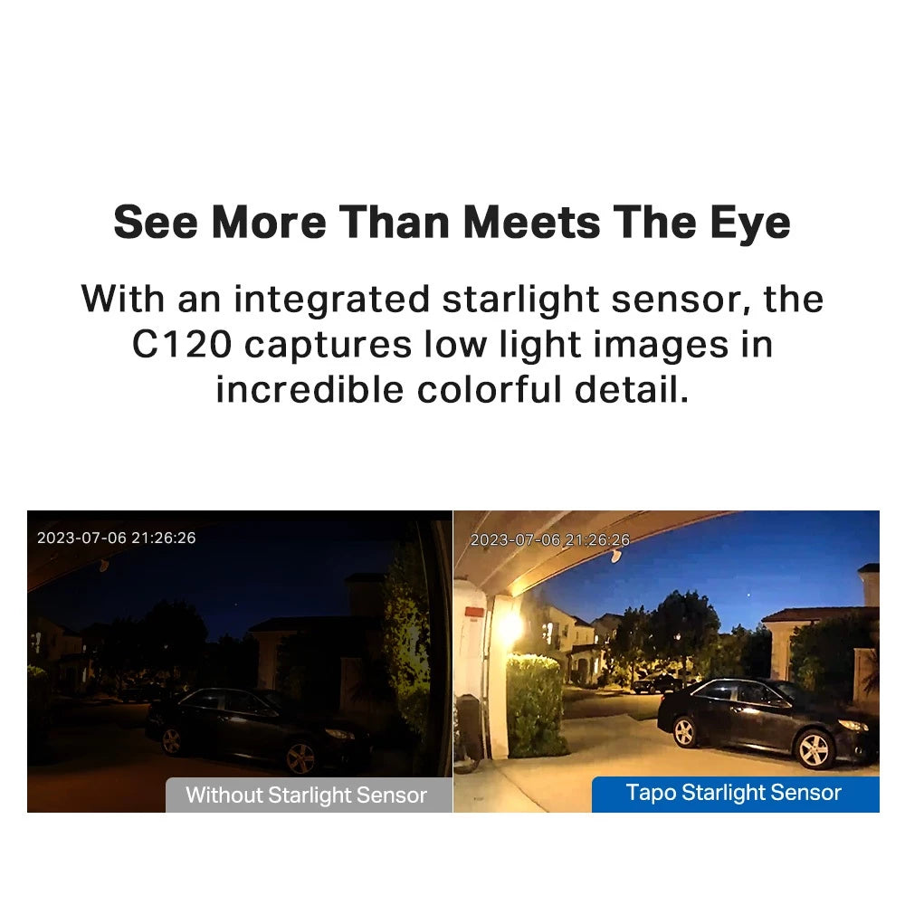 TP-Link 4MP/2K Baby Camera Tapo C120 AI CCTV WIFI & Wireless IP Camera with Smart AI IP66 Weatherproof