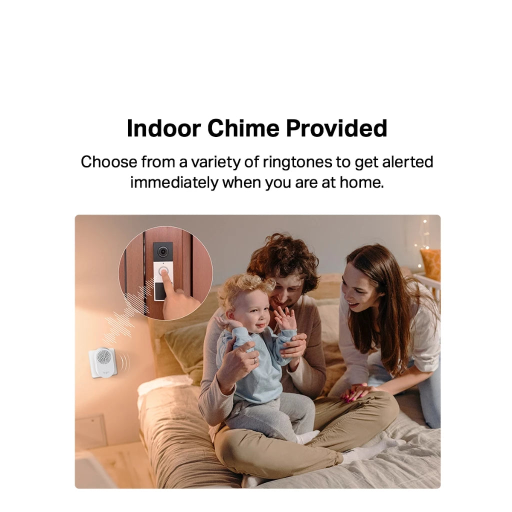 TP-Link 2K 3MP Tapo D210 Color Night Vision Smart Wireless Battery Video Doorbell Head-to-Toe View IP65 Weatherproof