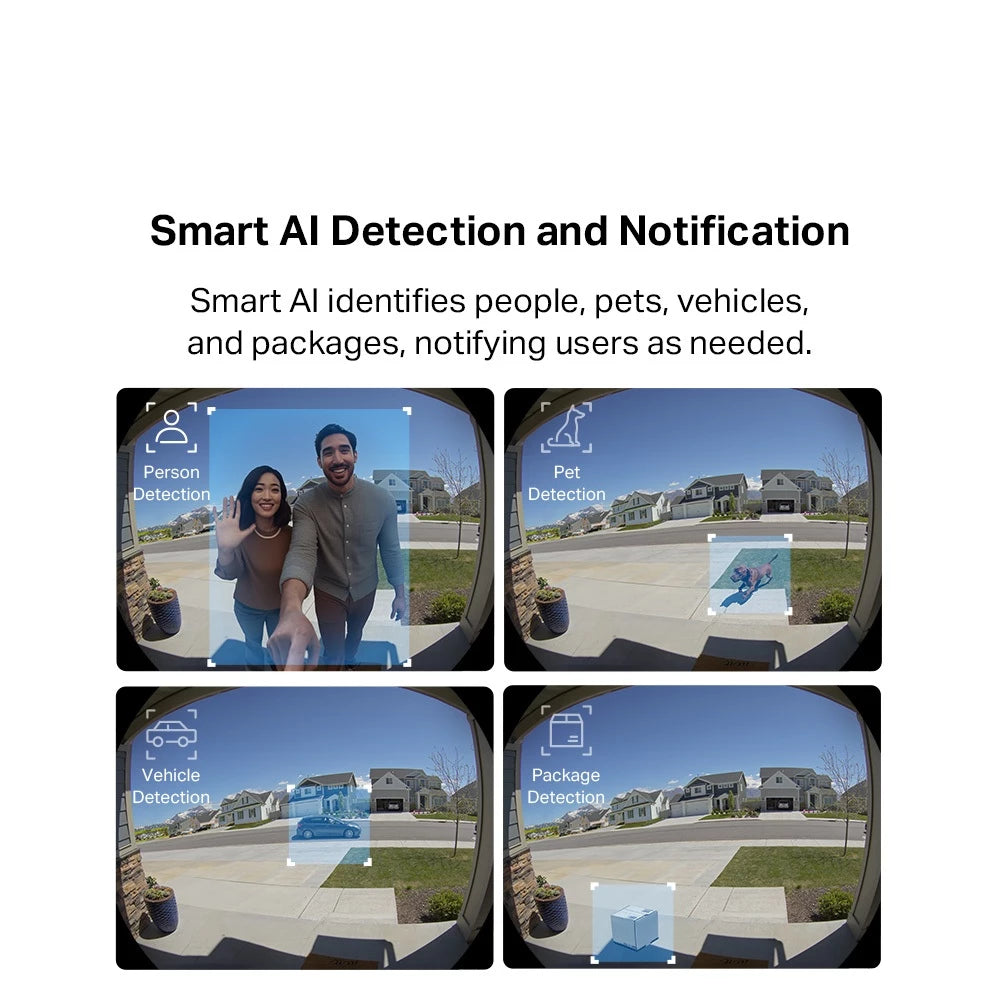 TP-Link 2K 5MP Color Night Vision Smart Wireless Battery Video Doorbell 180 Ultra-Wide View IP66 Weatherproof Tapo D235