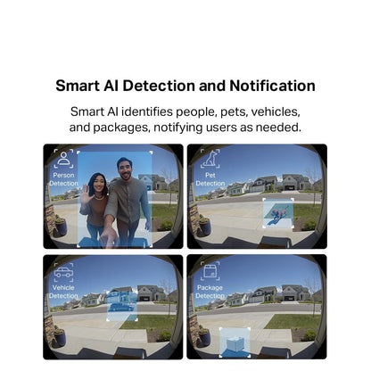 TP-Link 2K 5MP Color Night Vision Smart Wireless Battery Video Doorbell 180 Ultra-Wide View IP66 Weatherproof Tapo D235