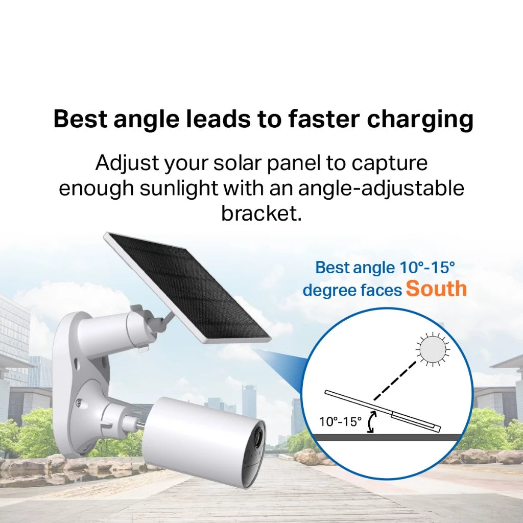 TP-Link 2K/3MP Wire Free Solar Panel Powered CCTV Battery Camera Color Night Vision IP65 Tapo C410 KIT No Hub Required