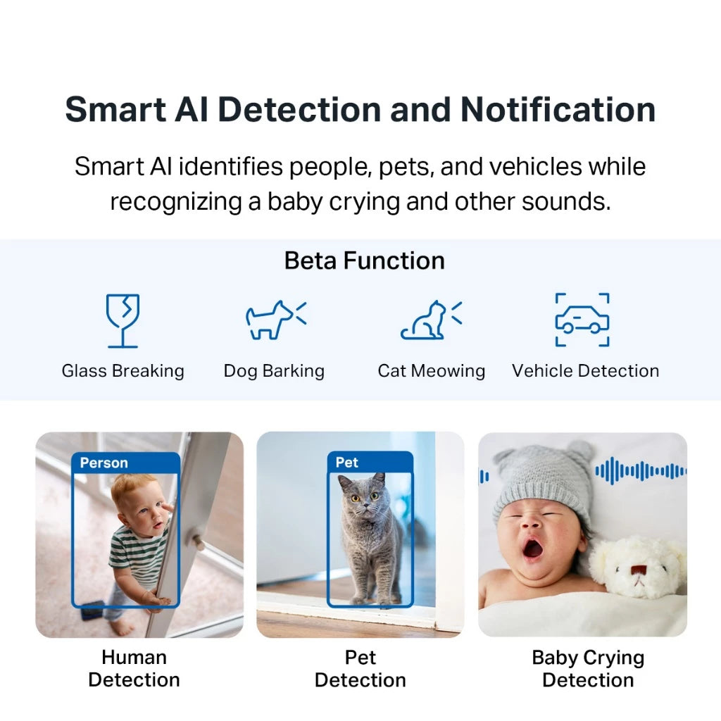 TP-Link Tapo C222 2K 4MP WiFi Camera CCTV with Ethernet / WiFi Connection 360 Degree IP Camera Pan & Tilt C212 & C202