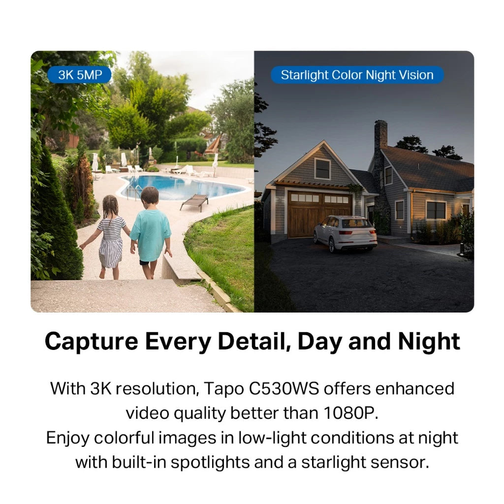 TP-Link Tapo C530WS 3K 5MP Outdoor 360 WiFi Wireless Camera CCTV Color Night Vision