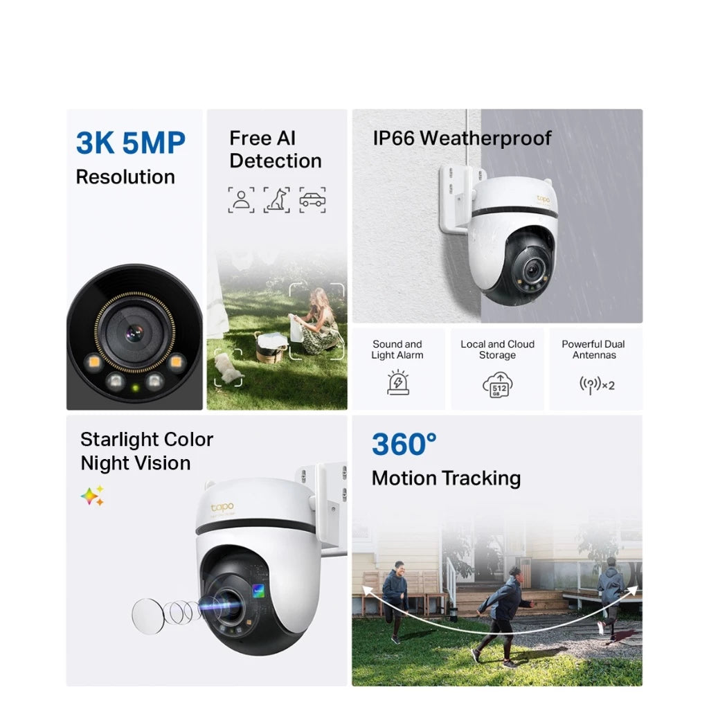 TP-Link Tapo C530WS 3K 5MP Outdoor 360 WiFi Wireless Camera CCTV Color Night Vision