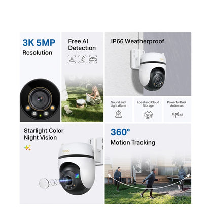 TP-Link Tapo C530WS 3K 5MP Outdoor 360 WiFi Wireless Camera CCTV Color Night Vision