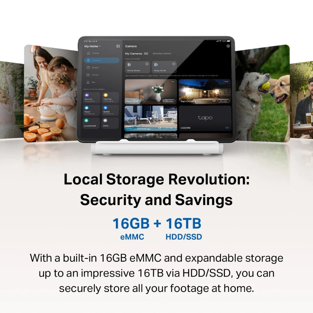 TP-Link Tapo H500 Smart Home Hub 16GB Built-in Storage AI Detection Face Recognition Support Matter