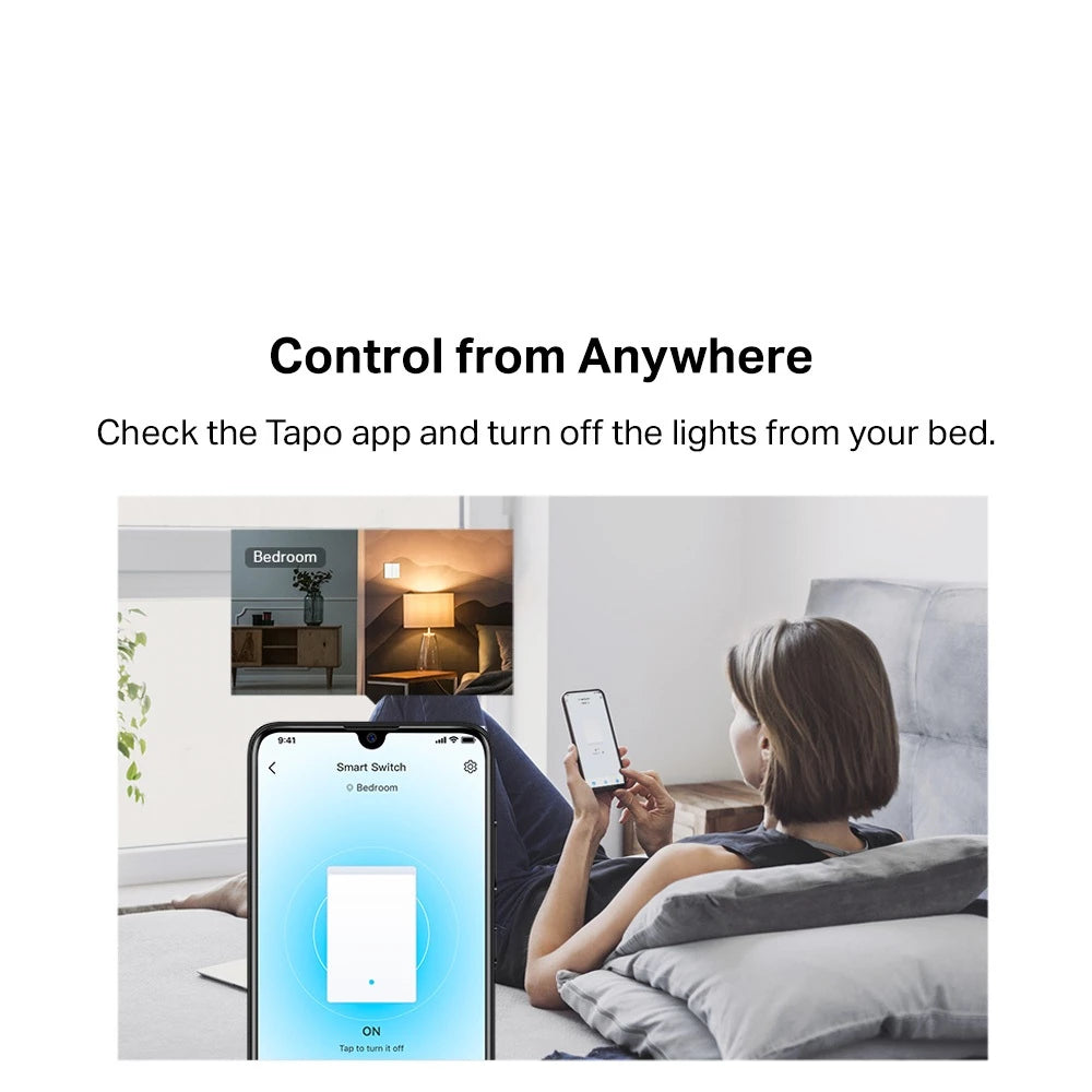 TP-Link Tapo S220 2-Gang Smart Switch No Neutral Wire Battery Powered App Control (Hub Required)