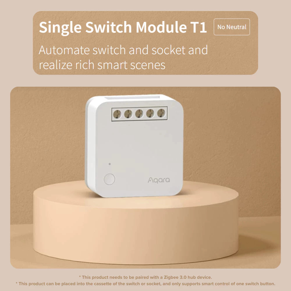 Aqara T1 Zigbee Protocol Single Switch Module No Neutral