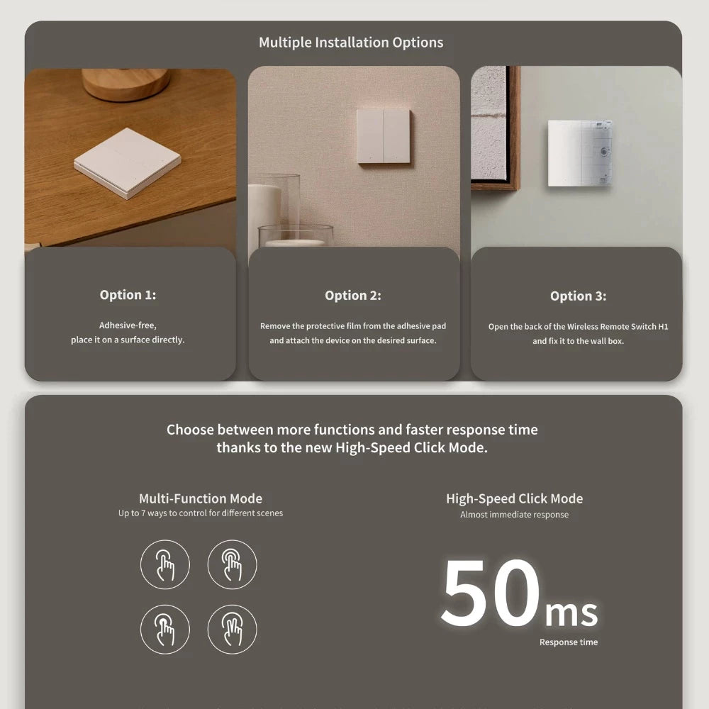 Aqara One Touch Control Wireless Remote Switch H1