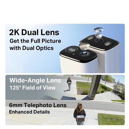 TP-Link Tapo C246D Dual-Lens 2K Indoor/Outdoor Pan/Tilt WiFi Camera