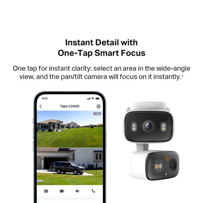 TP-Link Tapo C246D Dual-Lens 2K Indoor/Outdoor Pan/Tilt WiFi Camera
