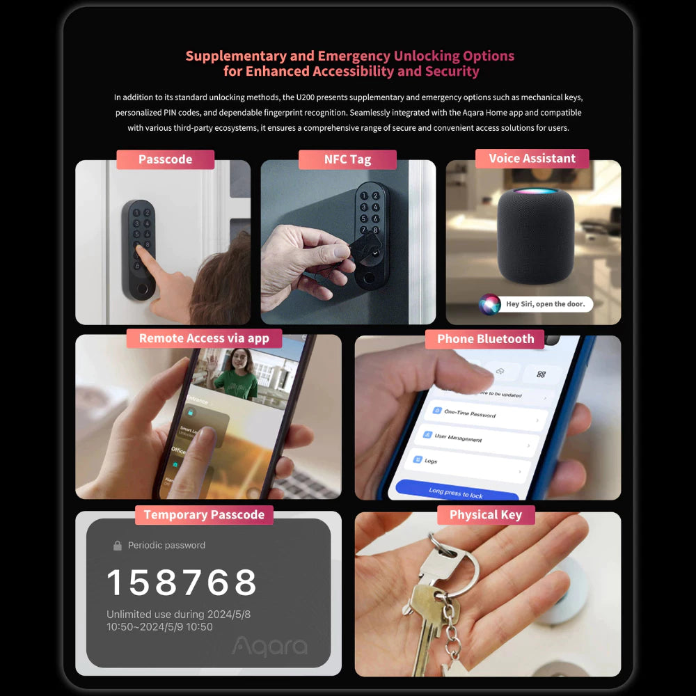 Aqara Fingerprint Unlock Keyless Smart Lock U200