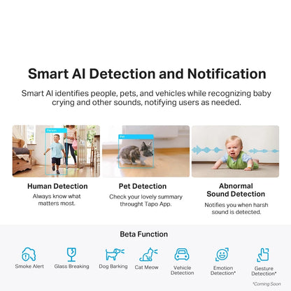 TP-Link 4MP/2K Security Tapo C225 AI CCTV With Smart Detection and Notification Wifi & Wireless Home IP Camera Pan/Tilt