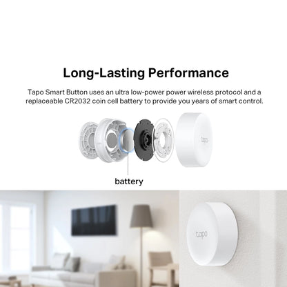TP-LINK Tapo S200B Wireless Mini Switch Smart Doorbell One Button&App Control Smart Home Push Mini Wireless Switch