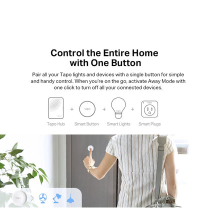 TP-LINK Tapo S200B Wireless Mini Switch Smart Doorbell One Button&App Control Smart Home Push Mini Wireless Switch