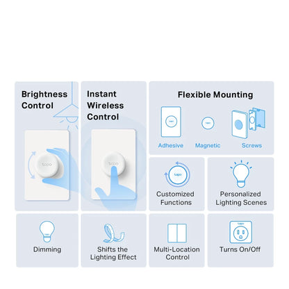 TP-LINK Tapo S200D Wireless Mini Switch Smart Doorbell One Button & App Control Smart Home Push Mini Wireless Switch