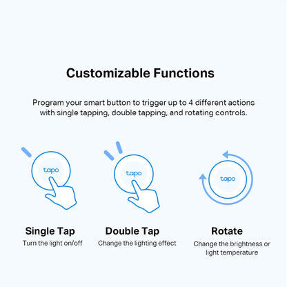 TP-LINK Tapo S200B Wireless Mini Switch Smart Doorbell One Button&App Control Smart Home Push Mini Wireless Switch