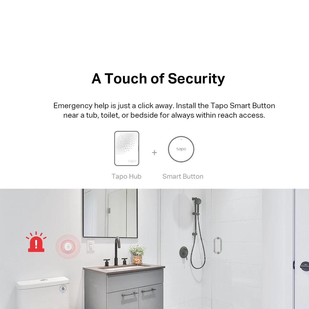 TP-LINK Tapo S200B Wireless Mini Switch Smart Doorbell One Button&App Control Smart Home Push Mini Wireless Switch